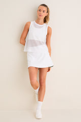 White 14 Inch Ruffle Connie Tennis Skirt