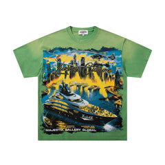 Majestik “Luxury Culture” Yacht Vintage Tee(Green)