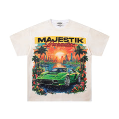 Majestik “Paradise” Supercar Vintage Tee(Off-White / Cream)