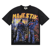 Majestik “City Graffiti” Skyline Vintage Tee(Black)