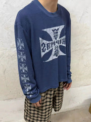 West Coast Choppers Cross Print ERD Stylist Same Style Waffle Sanskrit Long Sleeve (2)