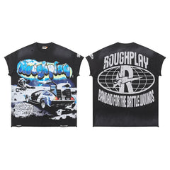 Rough Play "Bandaid for the Battle Wounds" Time Machine Graphic Sleeveless Tee