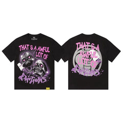 That's A Awful Lot Of Cough Syrup Neon Skull Graphic T-Shirt - Black