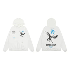 Represent Archangel & Sun Graphic Heavyweight Hoodie - White