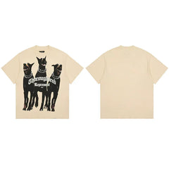 Represent "Thoroughbred" Doberman Graphic T-Shirt - Off-White