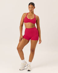 Serenity Invisible Scrunch Shorts 4" | Strawberry