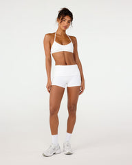 Form Invisible Scrunch Fold Over Shorts 3" | White
