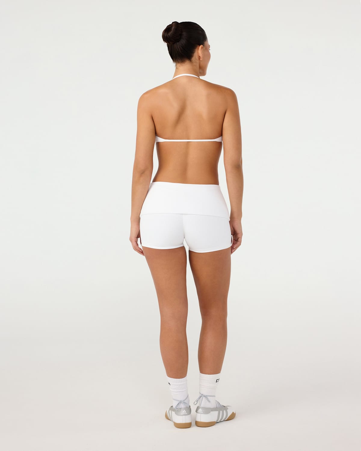 Form Invisible Scrunch Fold Over Shorts 3" | White