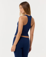 Racer Longline Rib Tank | Navy