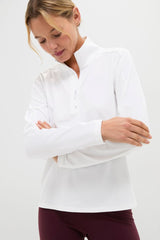 White Performance Jersey Carver Quarter Zip Tee
