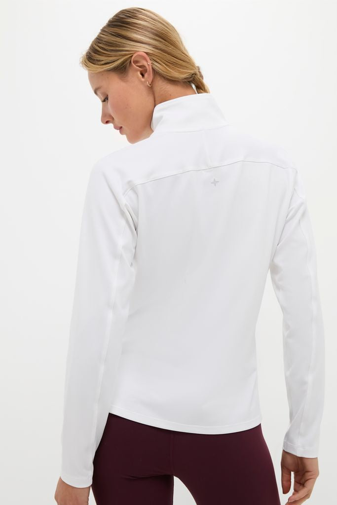 White Performance Jersey Carver Quarter Zip Tee