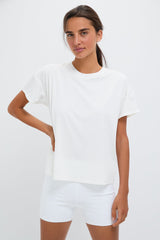 White Short Sleeve Performance Jersey Ryan Boyfriend Tee