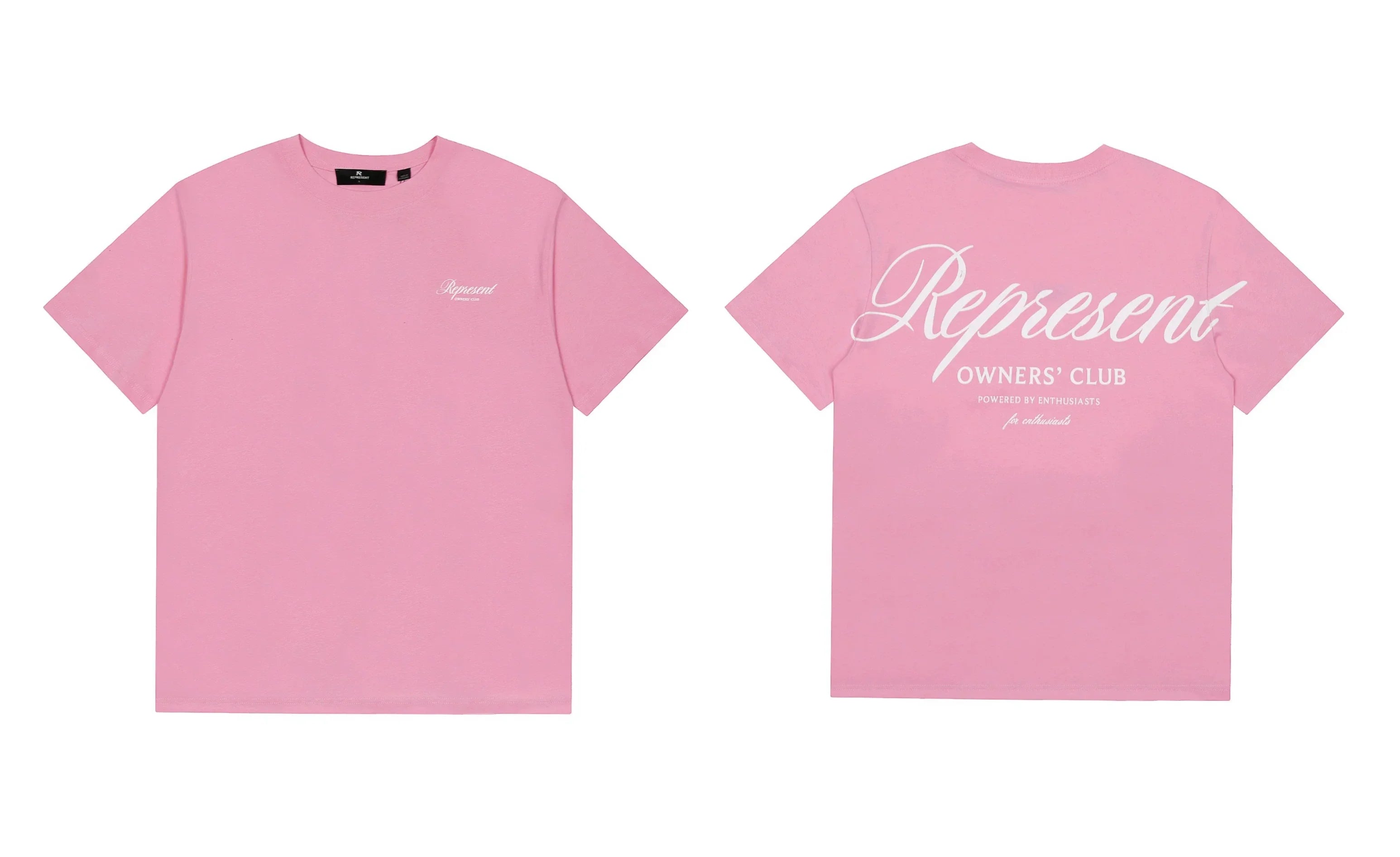 Represent Script Owners' Club Graphic T-Shirt - Pink/White