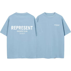 Represent Owners' Club Graphic T-Shirt - Light Blue/White
