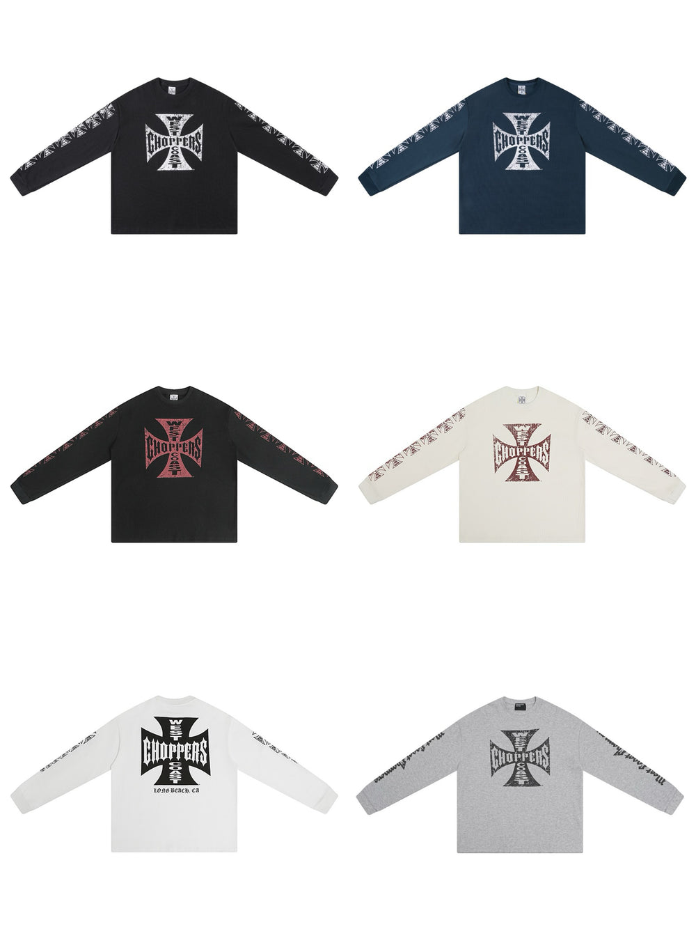 West Coast Choppers Cross Print ERD Stylist Same Style Waffle Sanskrit Long Sleeve (5)