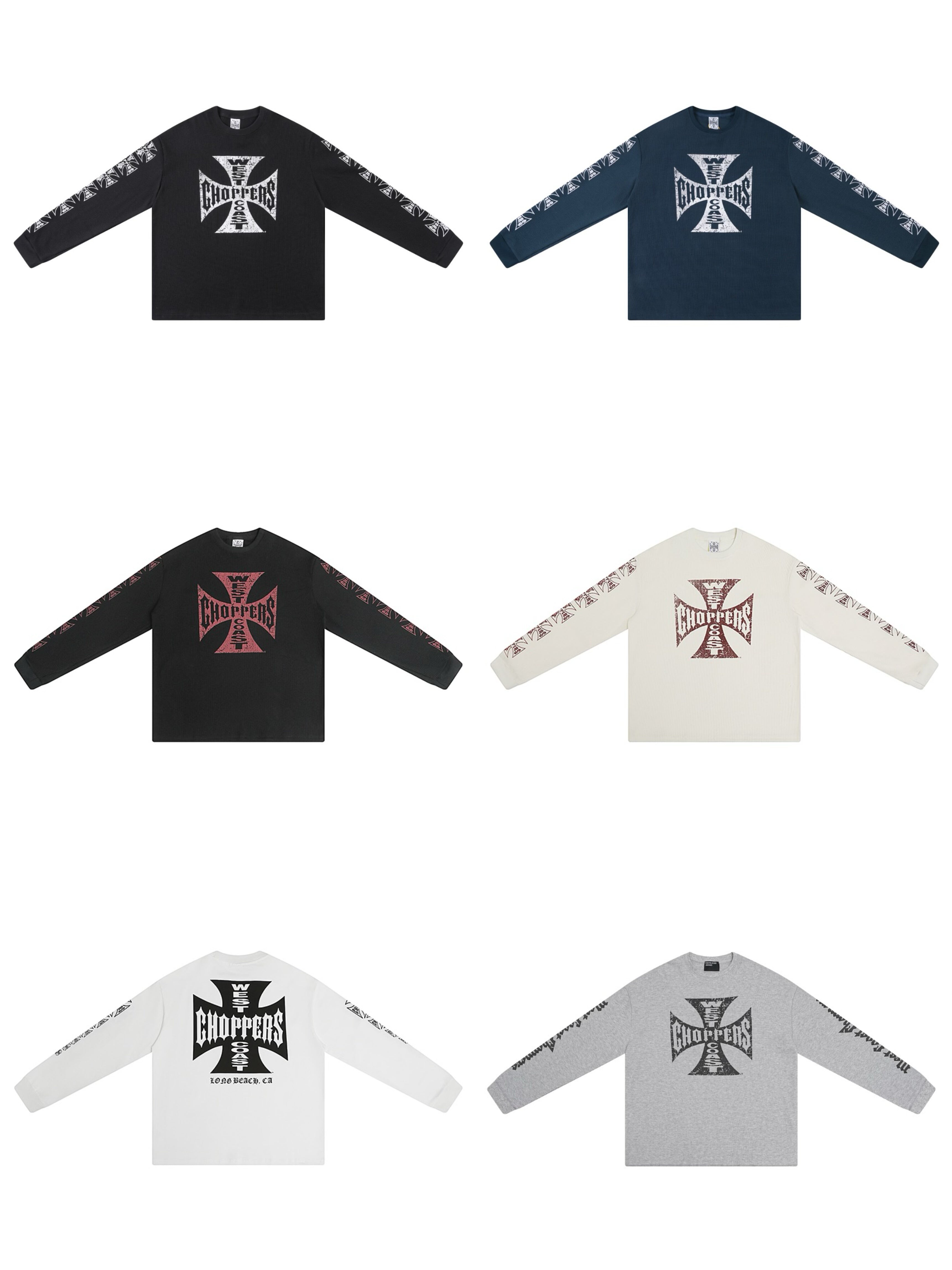 West Coast Choppers Cross Print ERD Stylist Same Style Waffle Sanskrit Long Sleeve (2)