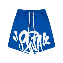 Syna World Graphic Fleece Shorts (Blue / White Outline)