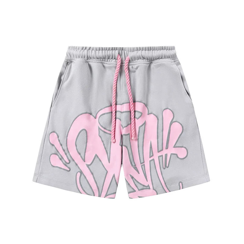 Syna World Graphic Fleece Shorts (Grey / Pink)