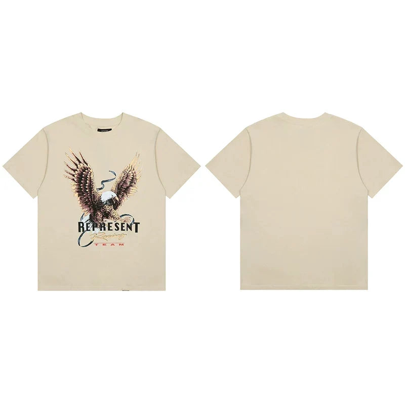 Represent "Racing" Eagle Graphic T-Shirt - Off-White