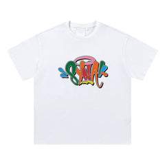 Syna World Hip-Hop Colorful Graffiti Graphic Tee (White)