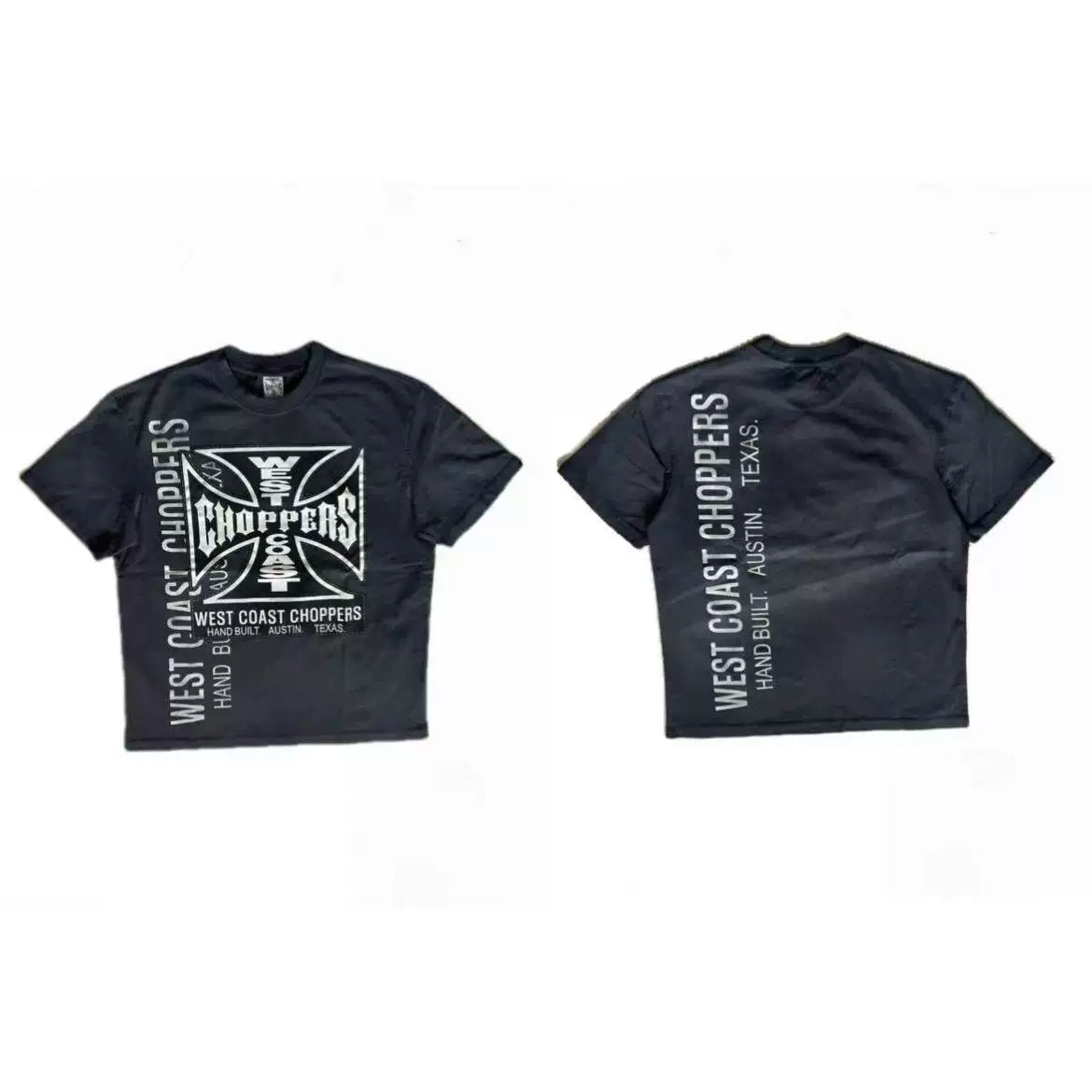 West Coast Choppers Side Typography Iron Cross Tee - Black