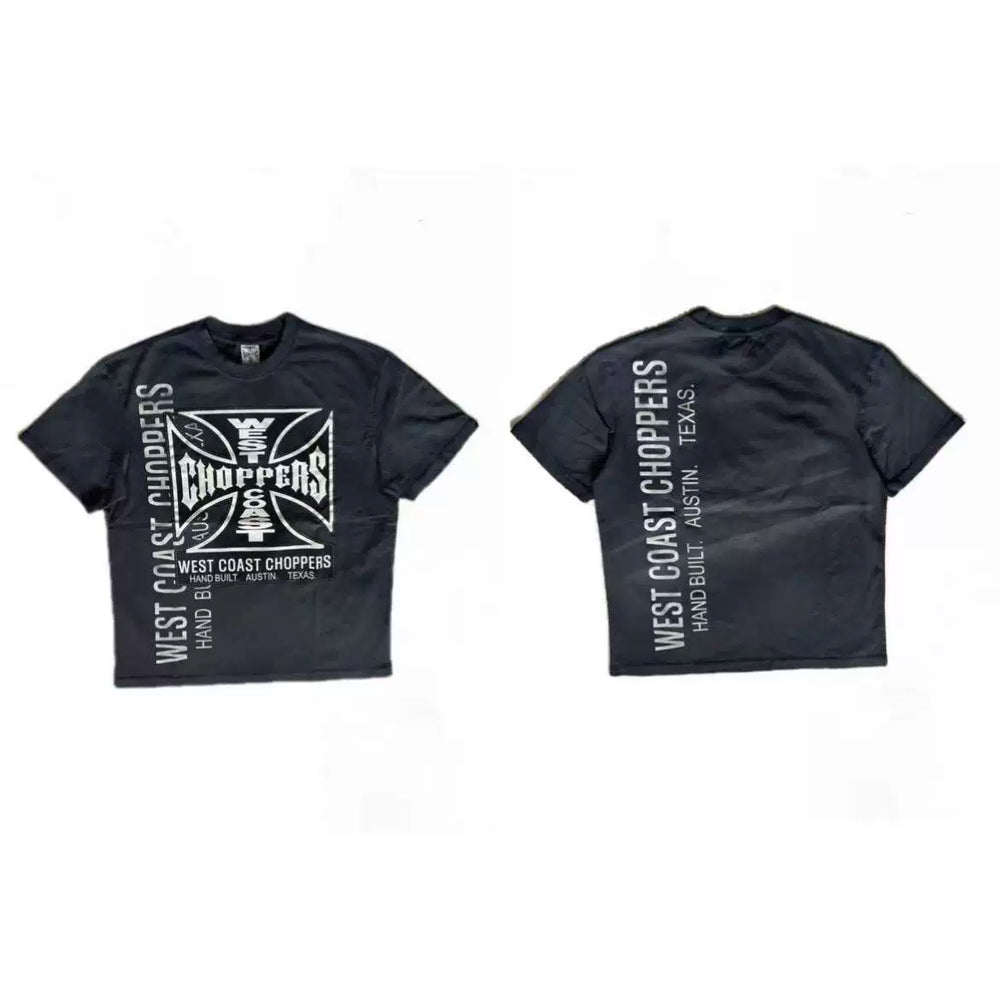 West Coast Choppers Side Typography Iron Cross Tee - Black