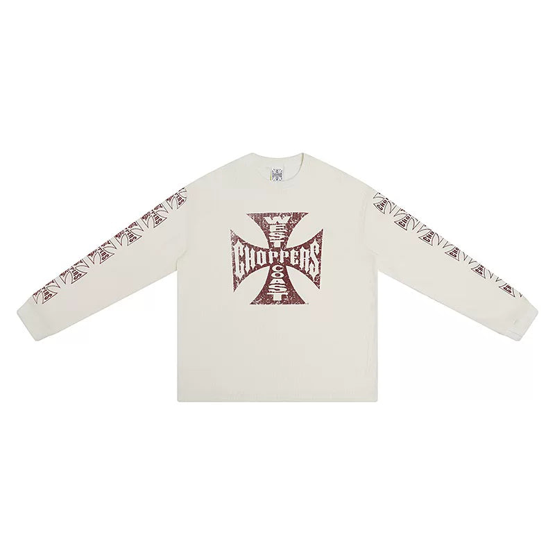 West Coast Choppers Cross Print ERD Stylist Same Style Waffle Sanskrit Long Sleeve (6)