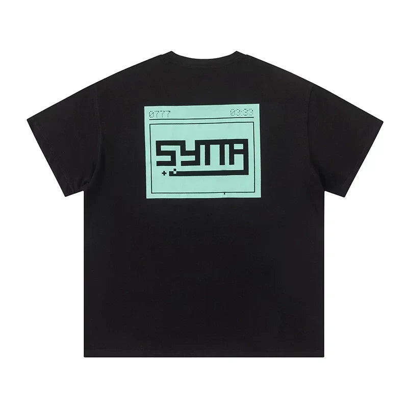 Syna World Pixel Tech Box Logo Oversized Tee (Black / Mint Green)
