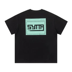 Syna World Pixel Tech Box Logo Oversized Tee (Black / Mint Green)