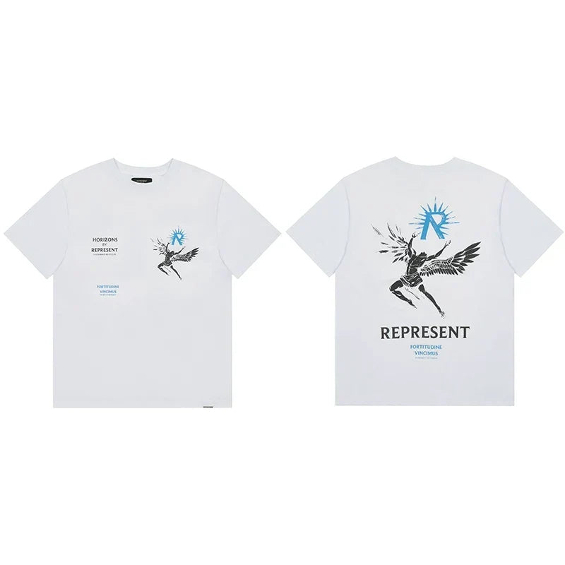 Represent Fallen Angel & Blue Sun Graphic T-Shirt - White