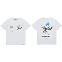 Represent Fallen Angel & Blue Sun Graphic T-Shirt - White