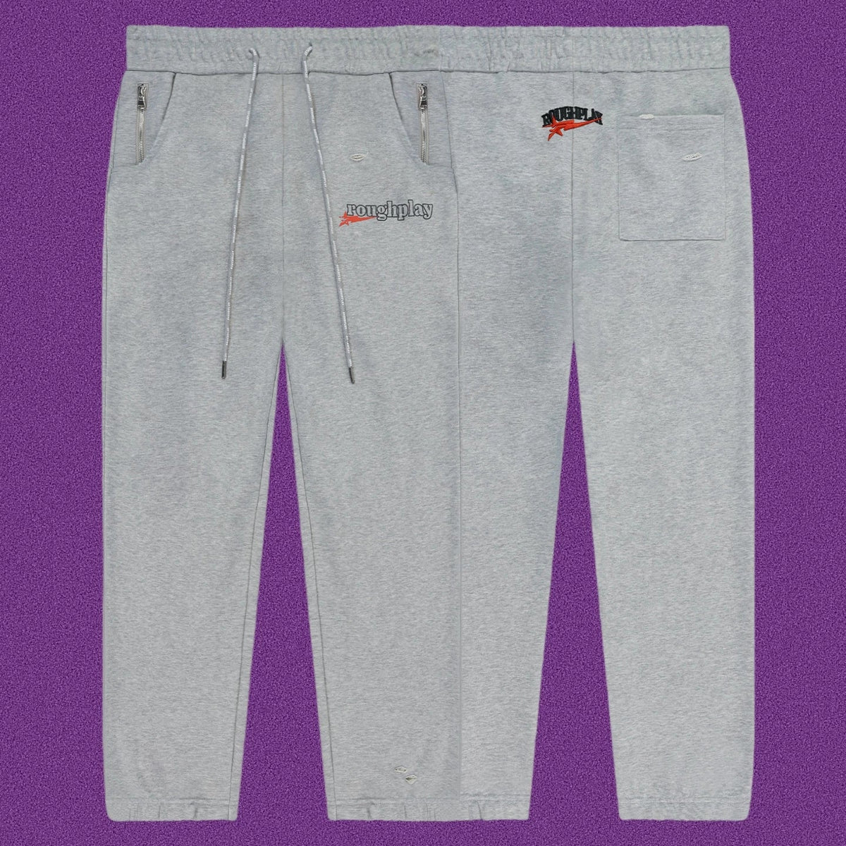 Roughplay Small Logo Track Sweatpants - Light Grey