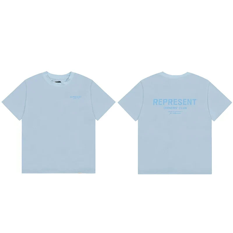 Represent Owners' Club Graphic T-Shirt - Light Blue Monochromatic