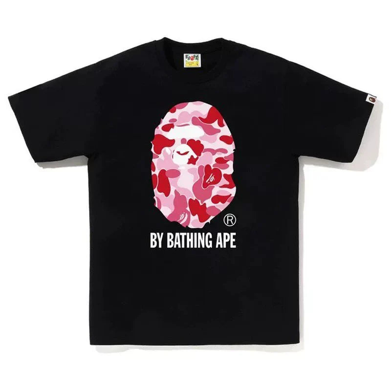 BAPE Style Camo Big Ape Head Short-Sleeve Tee - Black/Pink