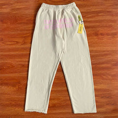 That's A Awful Lot Of Cough Syrup Classic Logo Sweatpants - Beige / Light Pink