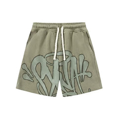 Syna World Graphic Fleece Shorts (Sage Green / Grey)