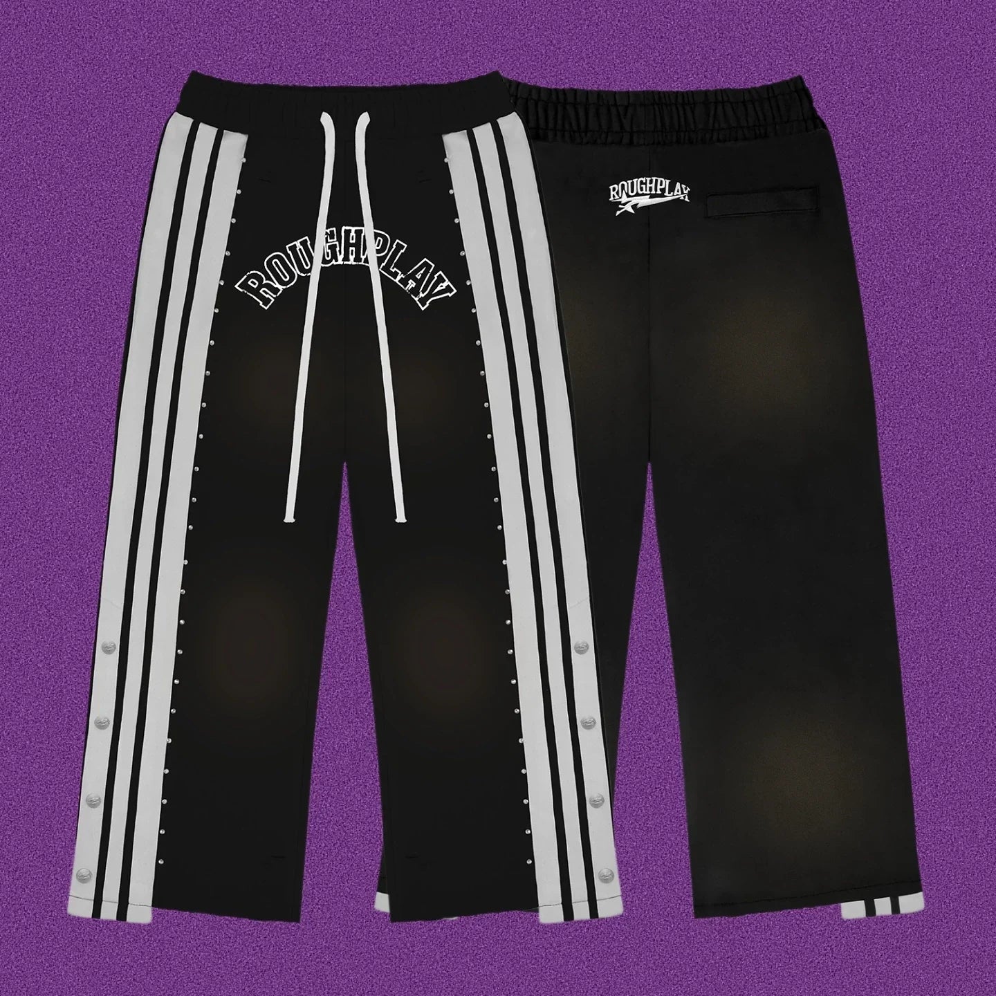 Roughplay Arch Logo Track Sweatpants - Black