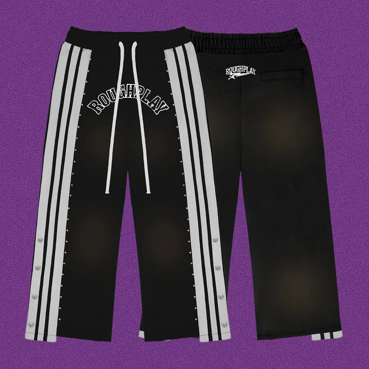 Roughplay Arch Logo Track Sweatpants - Black