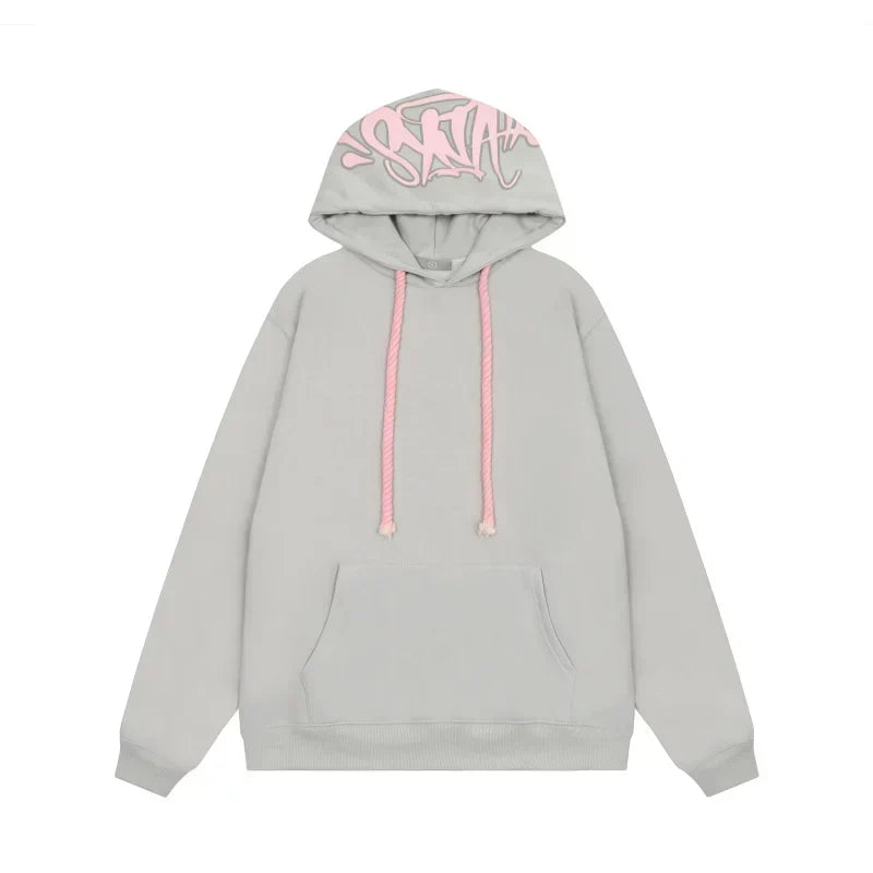 Syna World Hood Graphic Pullover Hoodie (Grey)