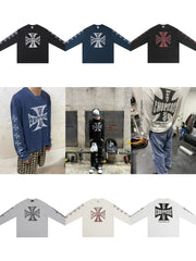 West Coast Choppers Cross Print ERD Stylist Same Style Waffle Sanskrit Long Sleeve (5)