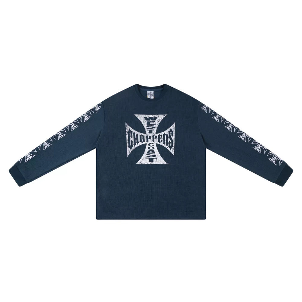 West Coast Choppers Cross Print ERD Stylist Same Style Waffle Sanskrit Long Sleeve (6)