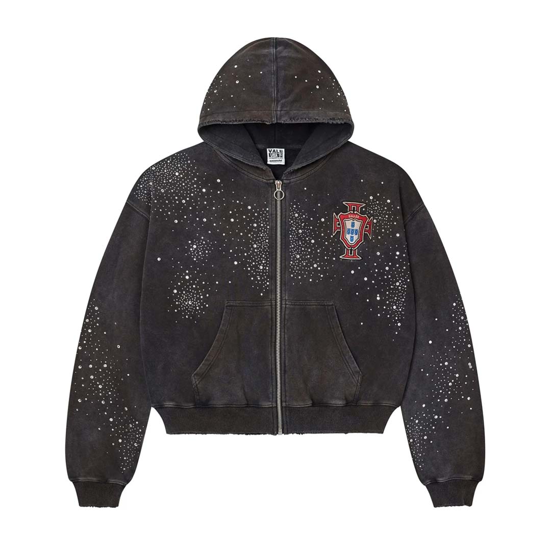 Vale Forever Pluto Clustered Zip Up Hoodie Black